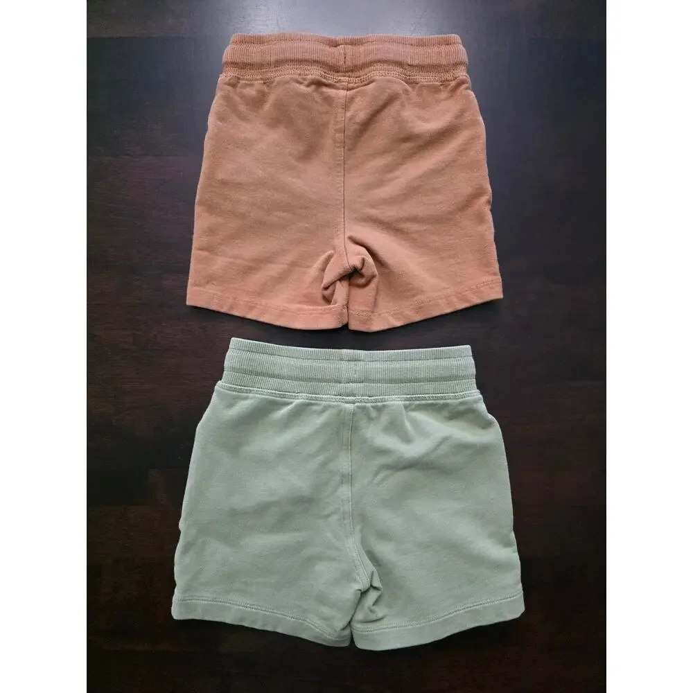 Rags to Raches Essential Shorts Bundle Brown and Green Size 2T